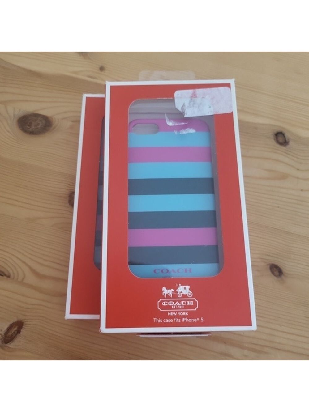 Vintage Coach Multi Color Stripe iPhone 5 Phone Case NWT NIB